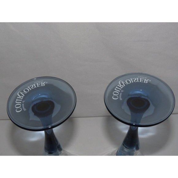 Luigi Bormioli Courvoisier Cognac Cocktail Martini Glasses Blue Stem Set of 2 - Picture 6 of 6